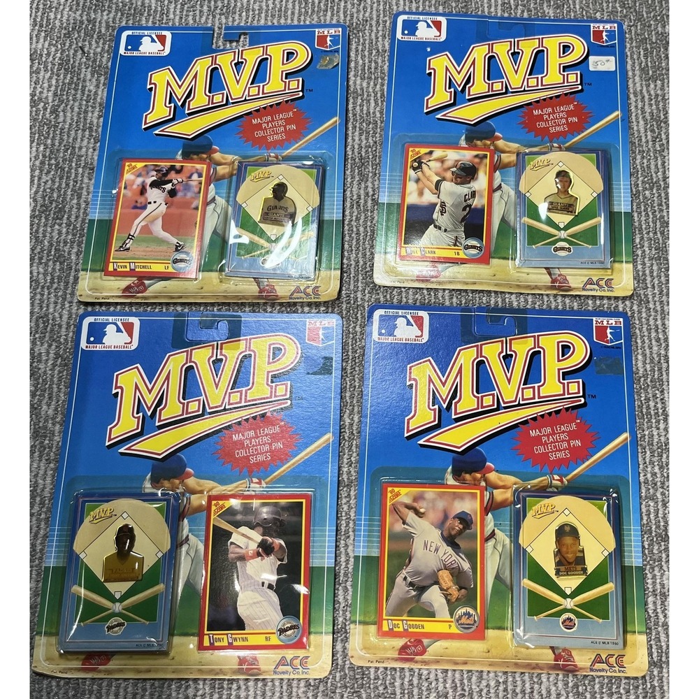 Vintage‎ MLB MVP Pin Button Lot One Size Blue Baseball ACE Novelty 1990 Set